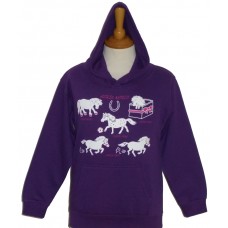 Horse World children's hoodie purple
