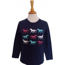 Rainbow Horses children's long sleeve T-shirt