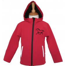 Silhouette Ponies childrens soft shell jacket red