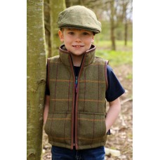 Check Tweed gilet with trim